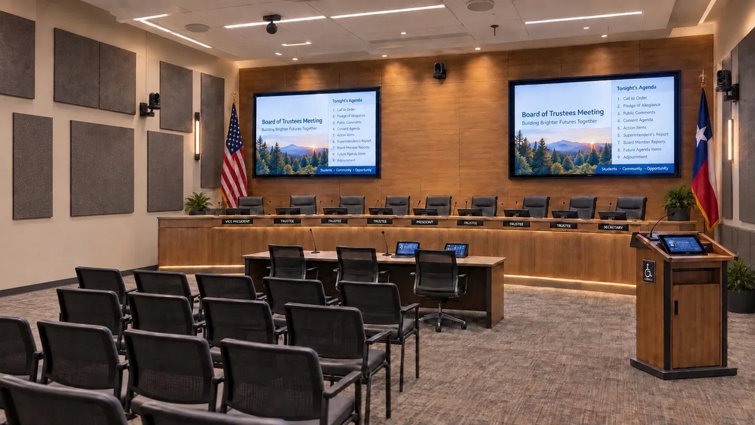 Board Chambers Presentation and Meeting Display
